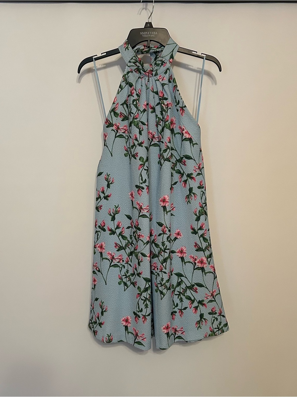 Cynthia Steffe Light Blue Dress with Pink Floral Detail